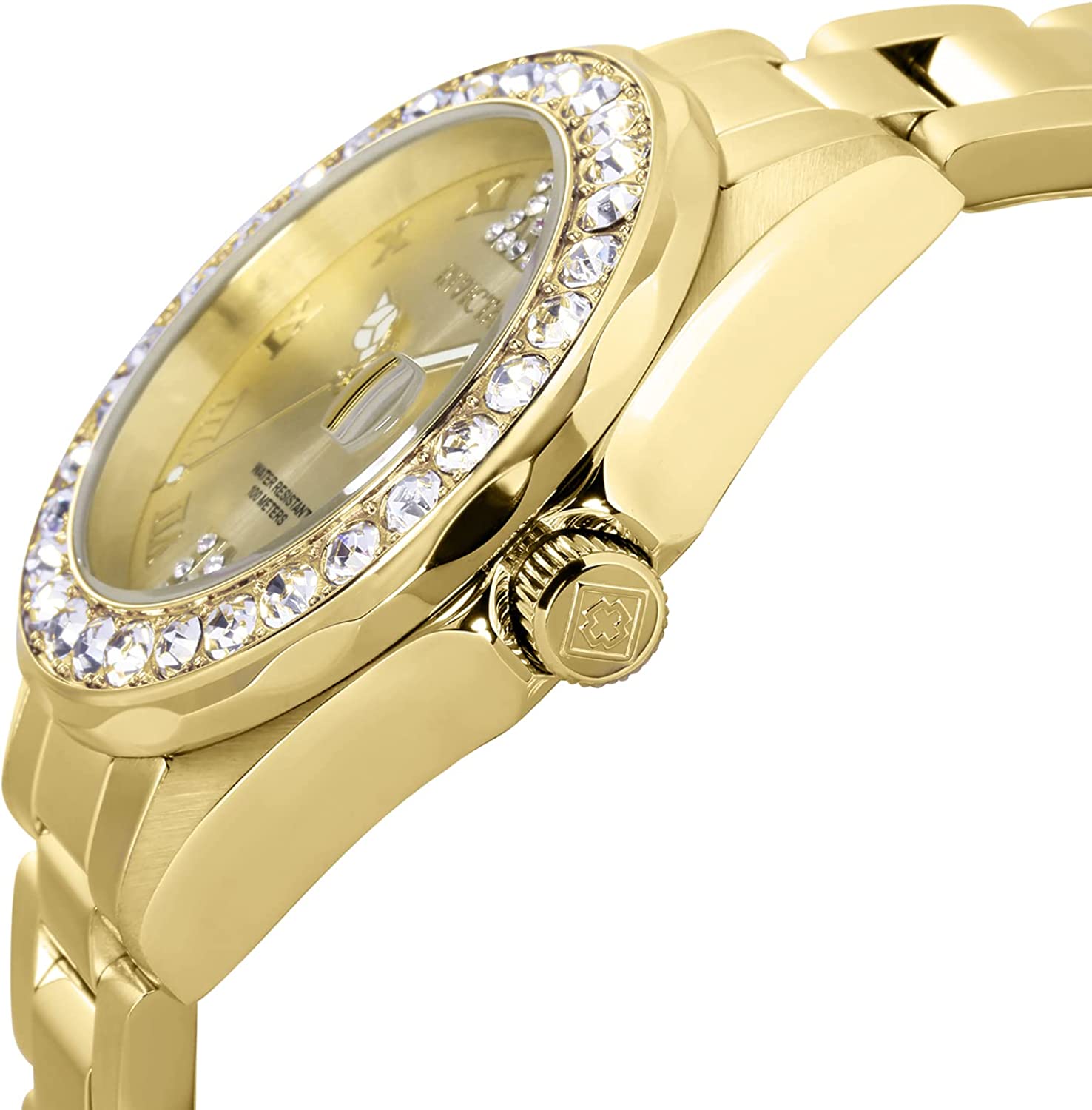 Invicta Women's Pro Diver Crystal Accented 18k Ion-Plated Stainless Steel Watch - Image 4